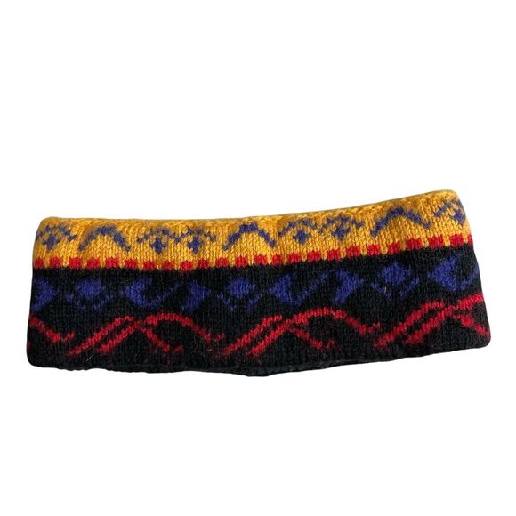 Vermont Originals Knit Headband Wool Multi Black Fleece Lined Handmade USA - Picture 2 of 7